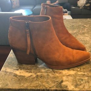 Sam Edelman Tan Suede & Leather Ankle Boots